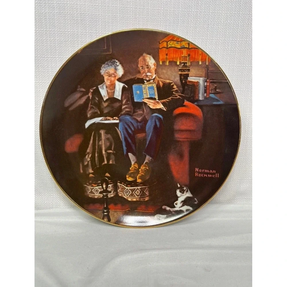 Norman Rockwell Evenings Ease Collector Plate Knowles Light Campaign 7536C 8.5in